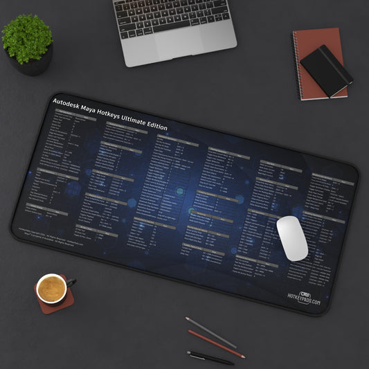 Autodesk Maya Hotkeys Ultimate Edition Gaming Desk Pad (16" x 32")