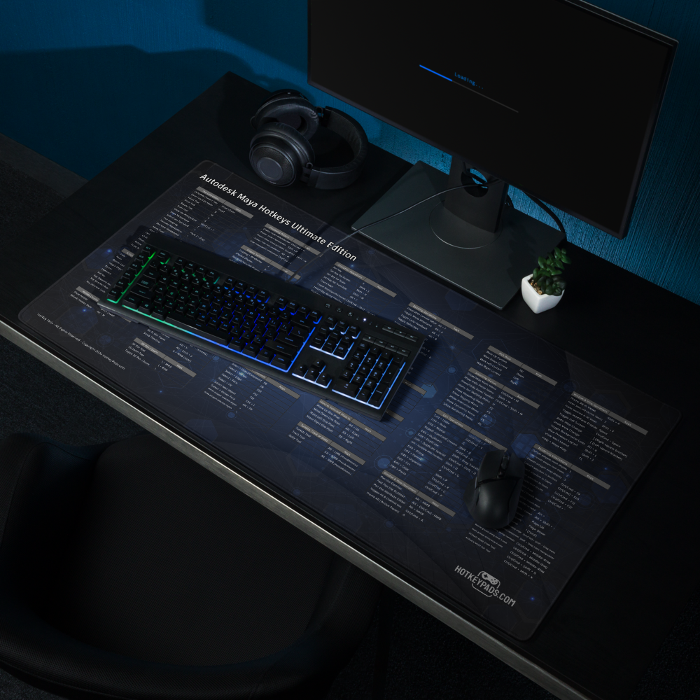 Autodesk Maya Hotkeys Ultimate Edition Gaming Mouse Desk Pad (36" x 18")