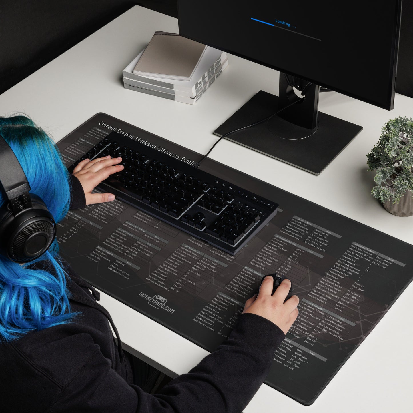 Unreal Engine Hotkeys Ultimate Edition Gaming Mouse Desk Pad (36" x 18")